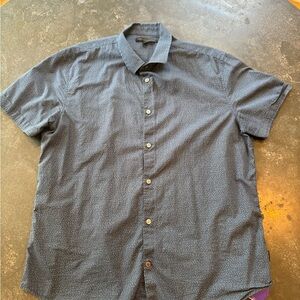 John Varvatos Men's Blue Short Sleeve Shirt